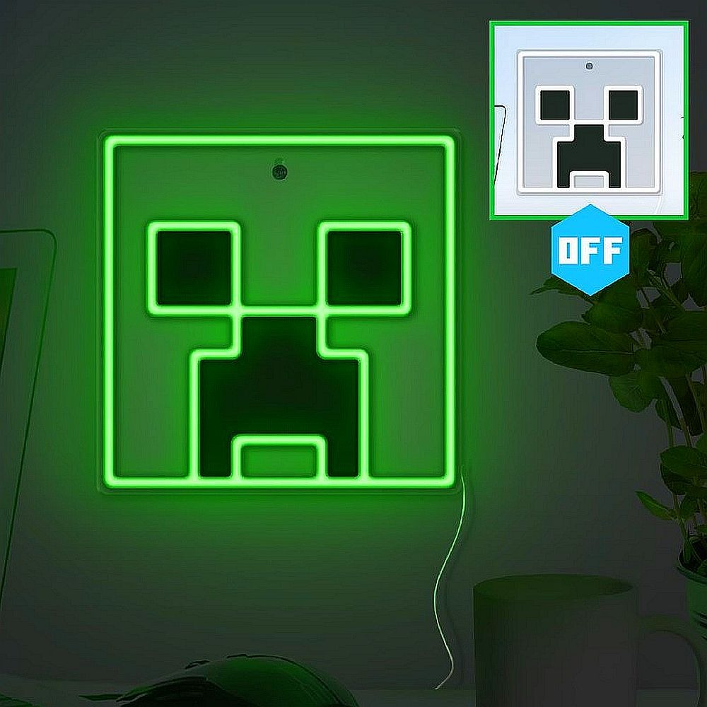 マインクラフト ウォールネオンライト(クリーパー)