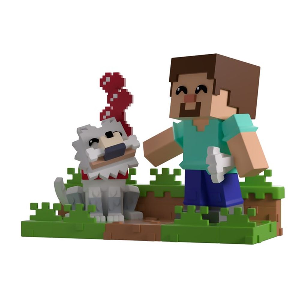 Youtooz マインクラフト フィギュア(スティーブ&オオカミ)