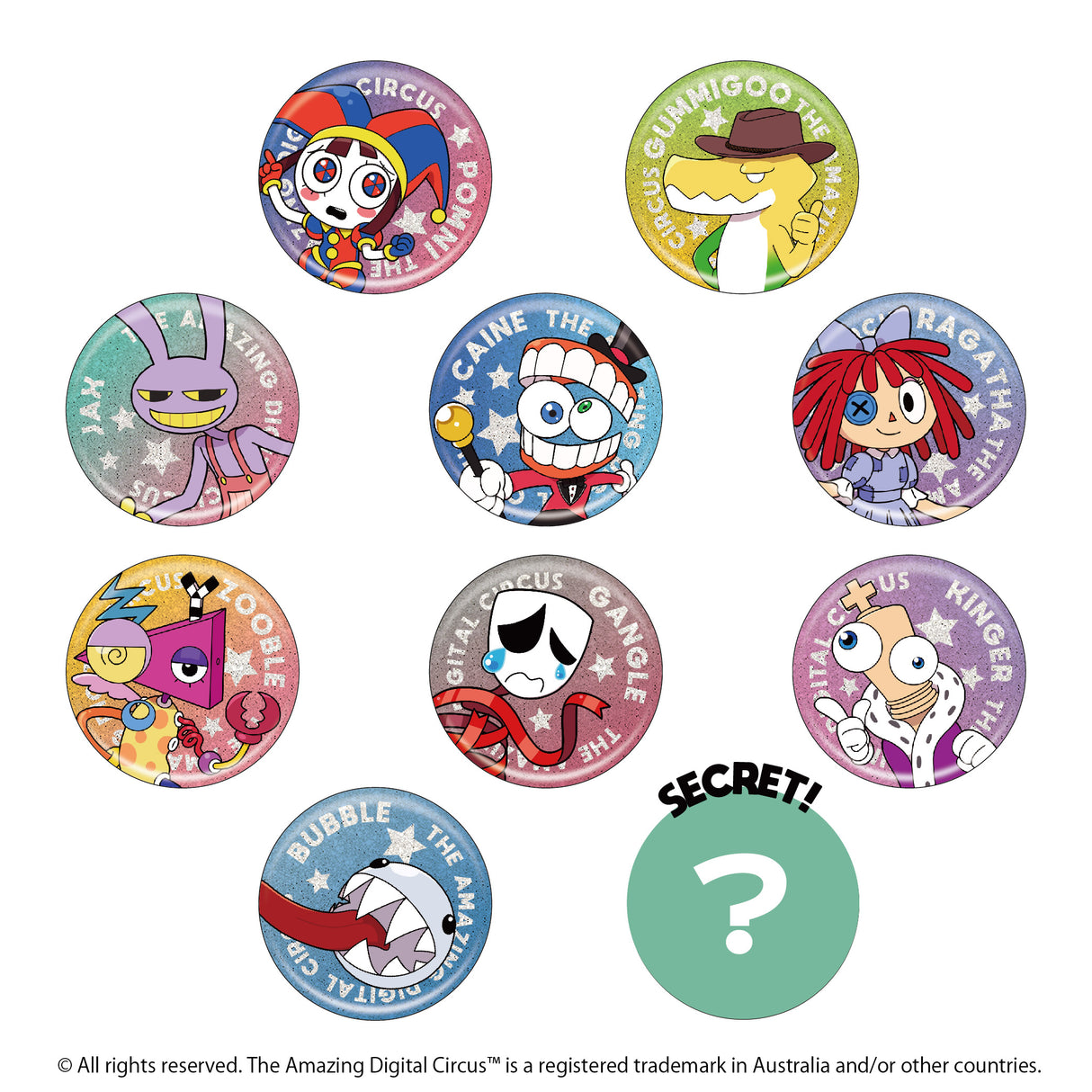 アメイジングデジタルサーカス トレーディングきらきら缶バッジ