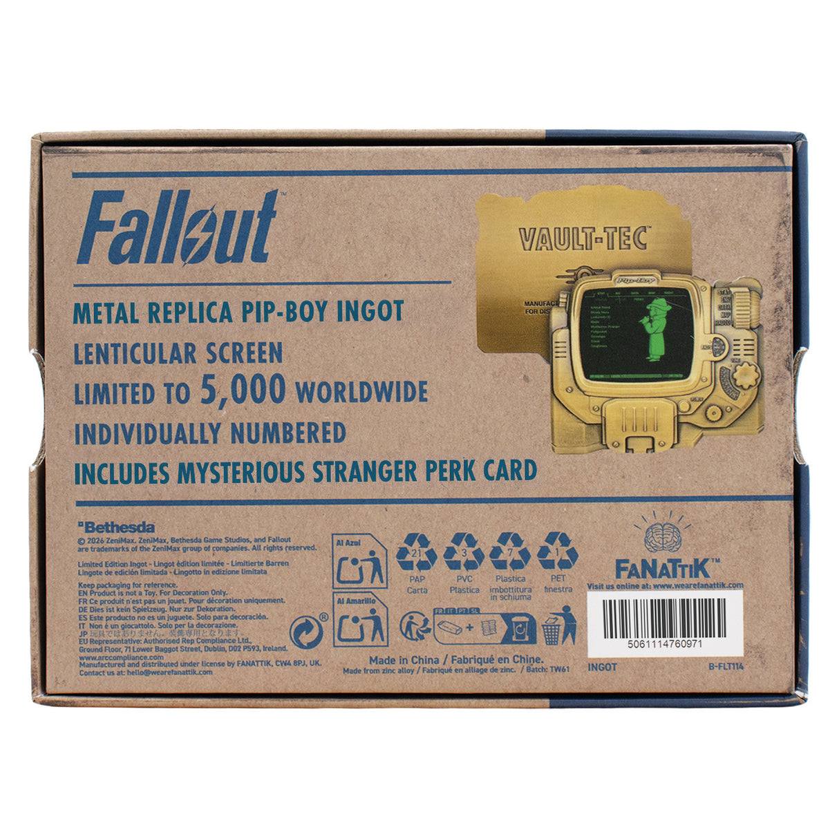 【予約商品】Fallout Pip-Boy レンチキュラー インゴット ミステリアス・ストレンジャー(シリアルナンバー入り)