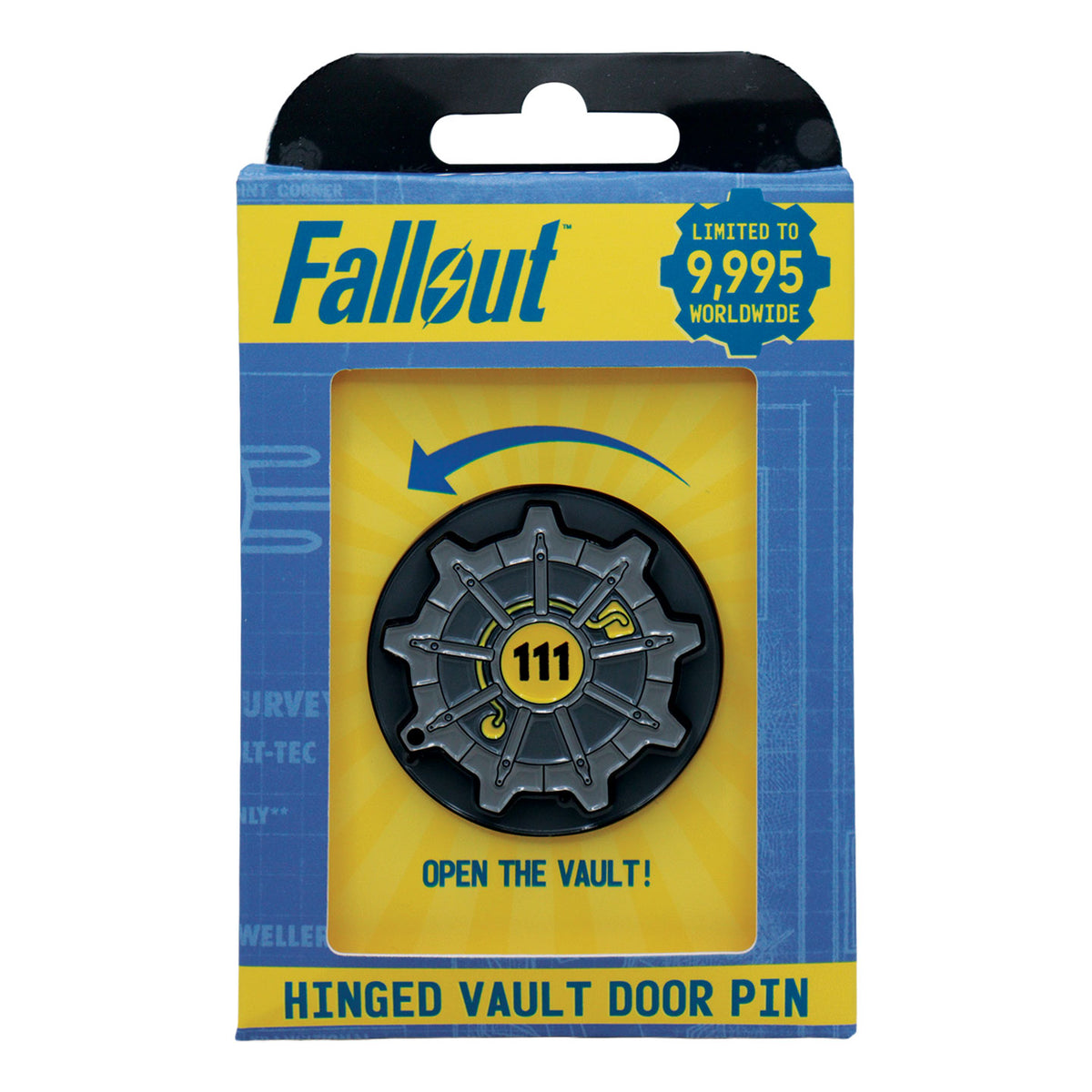 【予約商品】Fallout Vault 111 ヒンジ式扉ピンバッジ(シリアルナンバー入り)
