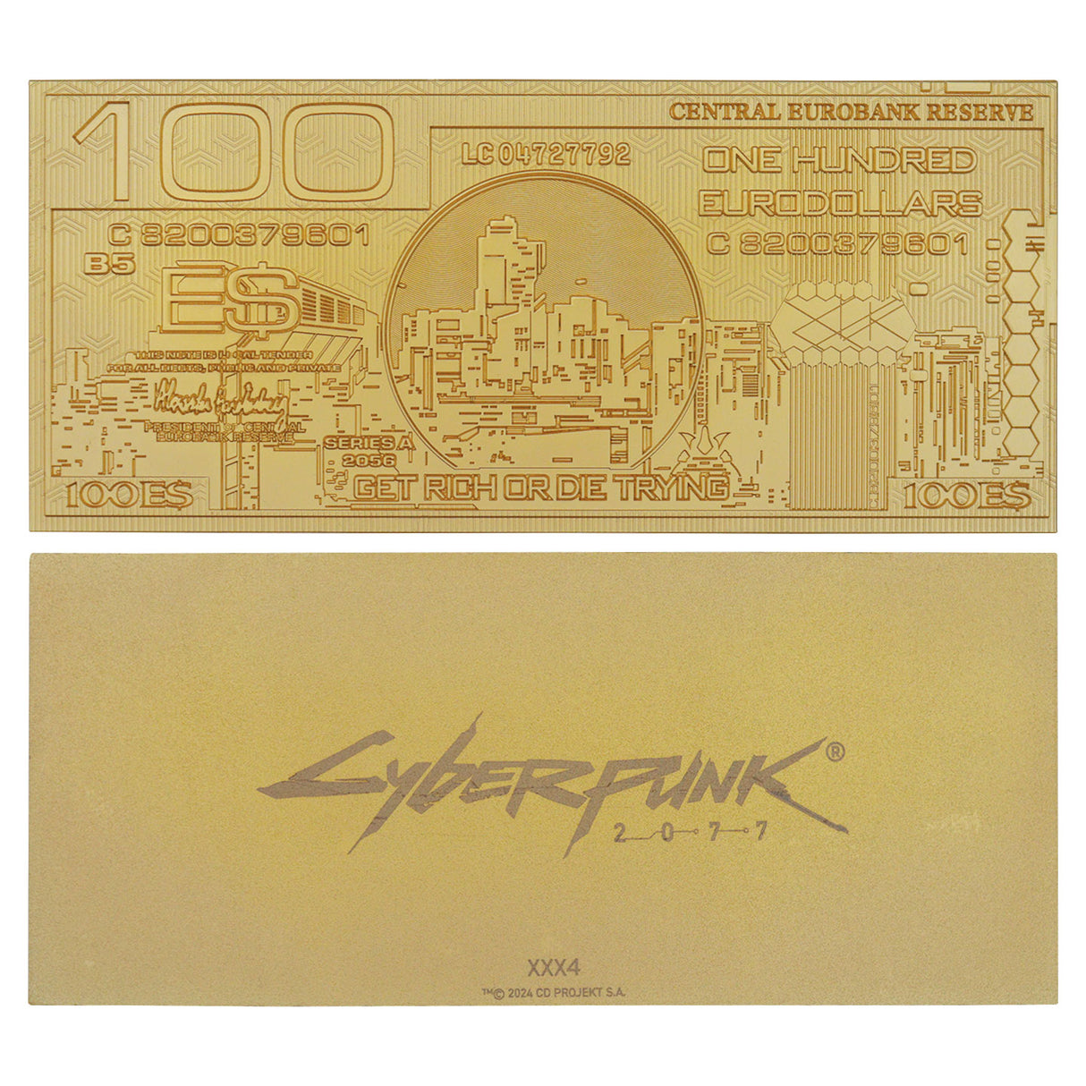 サイバーパンク2077 メタル ユーロドルレプリカ(シリアルナンバー入り)