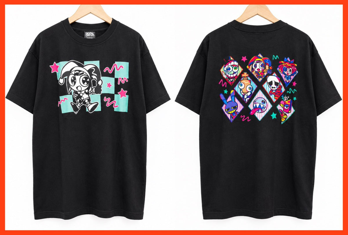 アメイジングデジタルサーカス × 寺田てら ビッグシルエットTシャツ(White/Black)