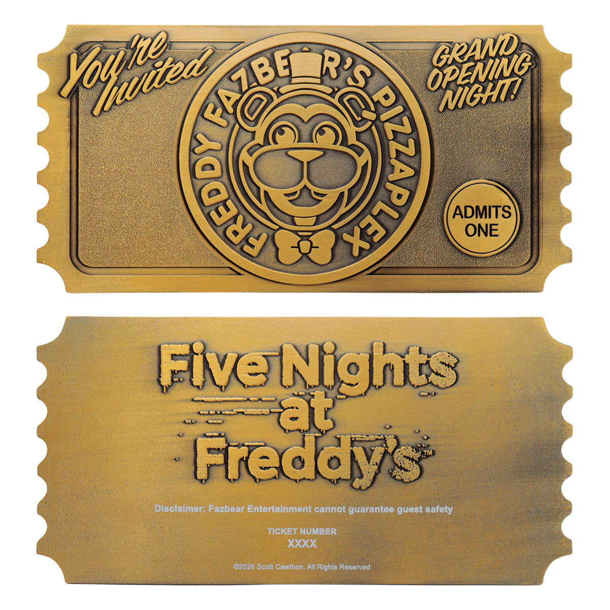 【予約商品】Five Nights at Freddy's ピザプレックス オープニングナイト チケット(シリアルナンバー入り)