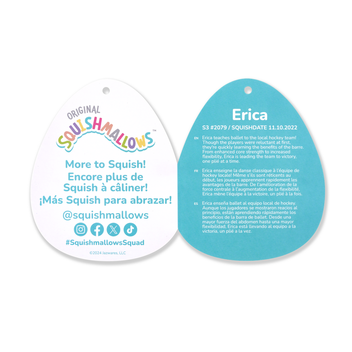 Squishmallows 3.5インチぬいぐるみキーホルダー (Erica/エリカ)