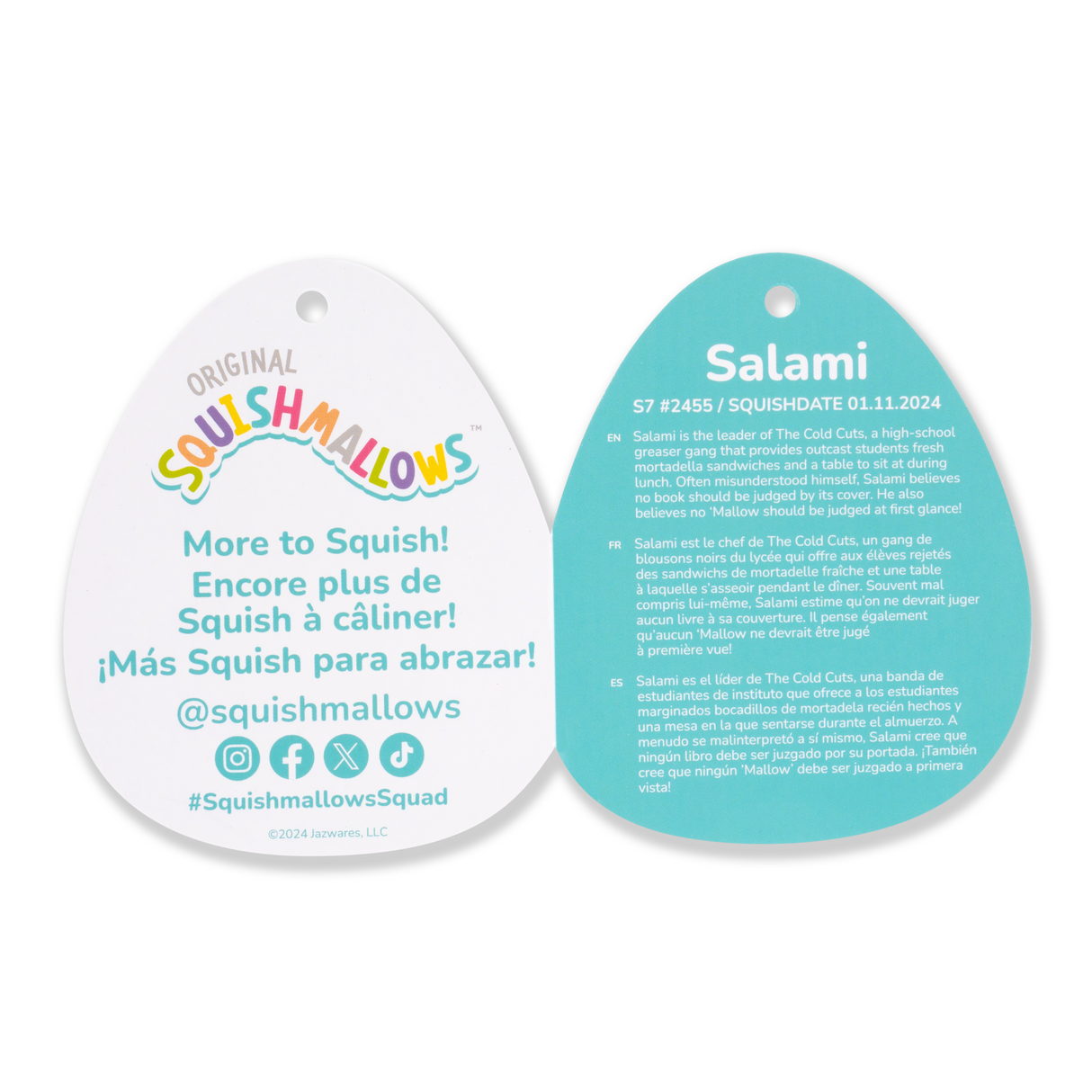 Squishmallows 7.5インチぬいぐるみ (Salami/サラミ)