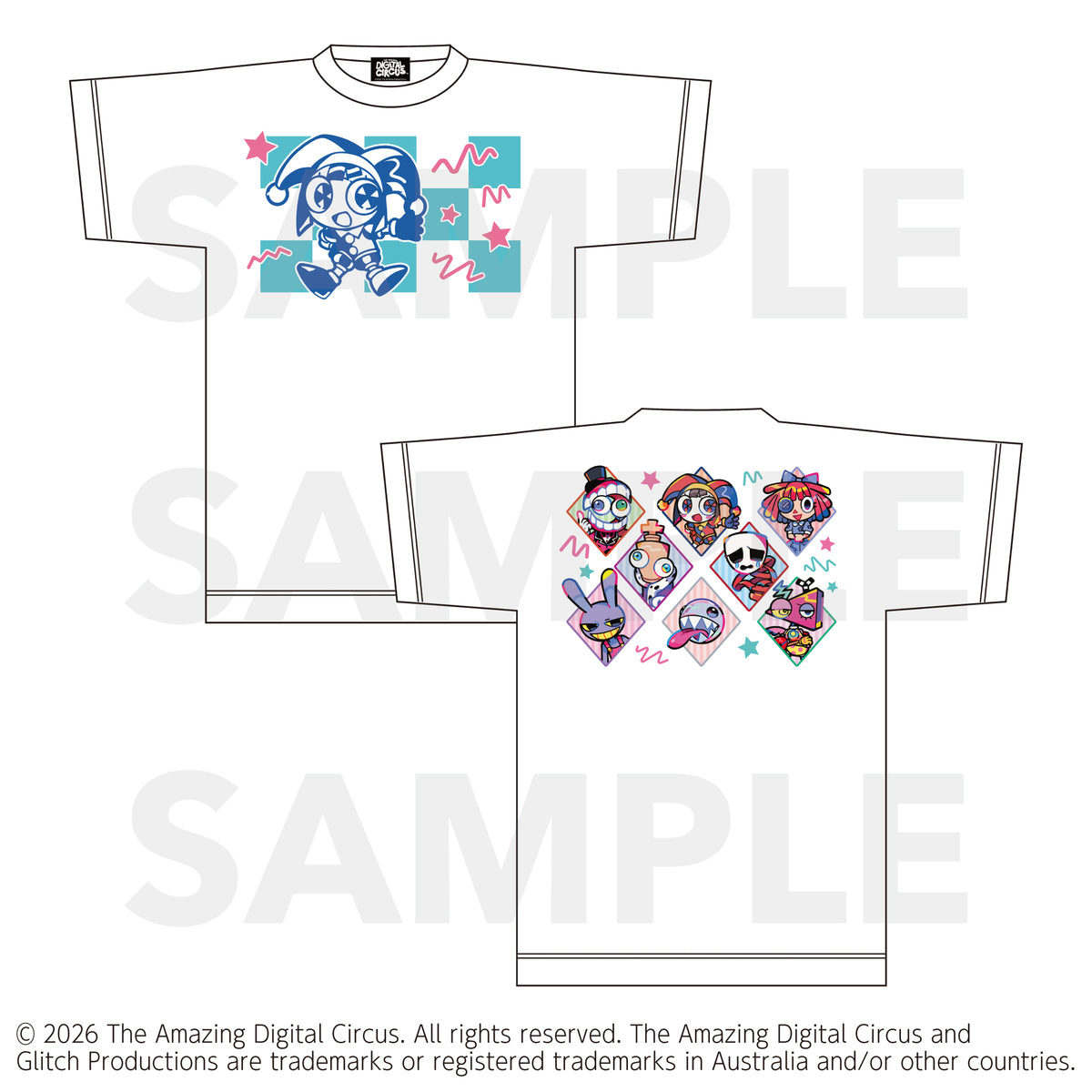 アメイジングデジタルサーカス × 寺田てら ビッグシルエットTシャツ(White/Black)