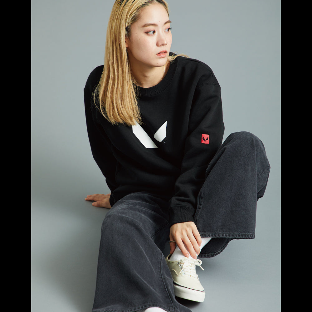 クルーネックスウェット(VLRNT×UA LOGO SWT)BLACK