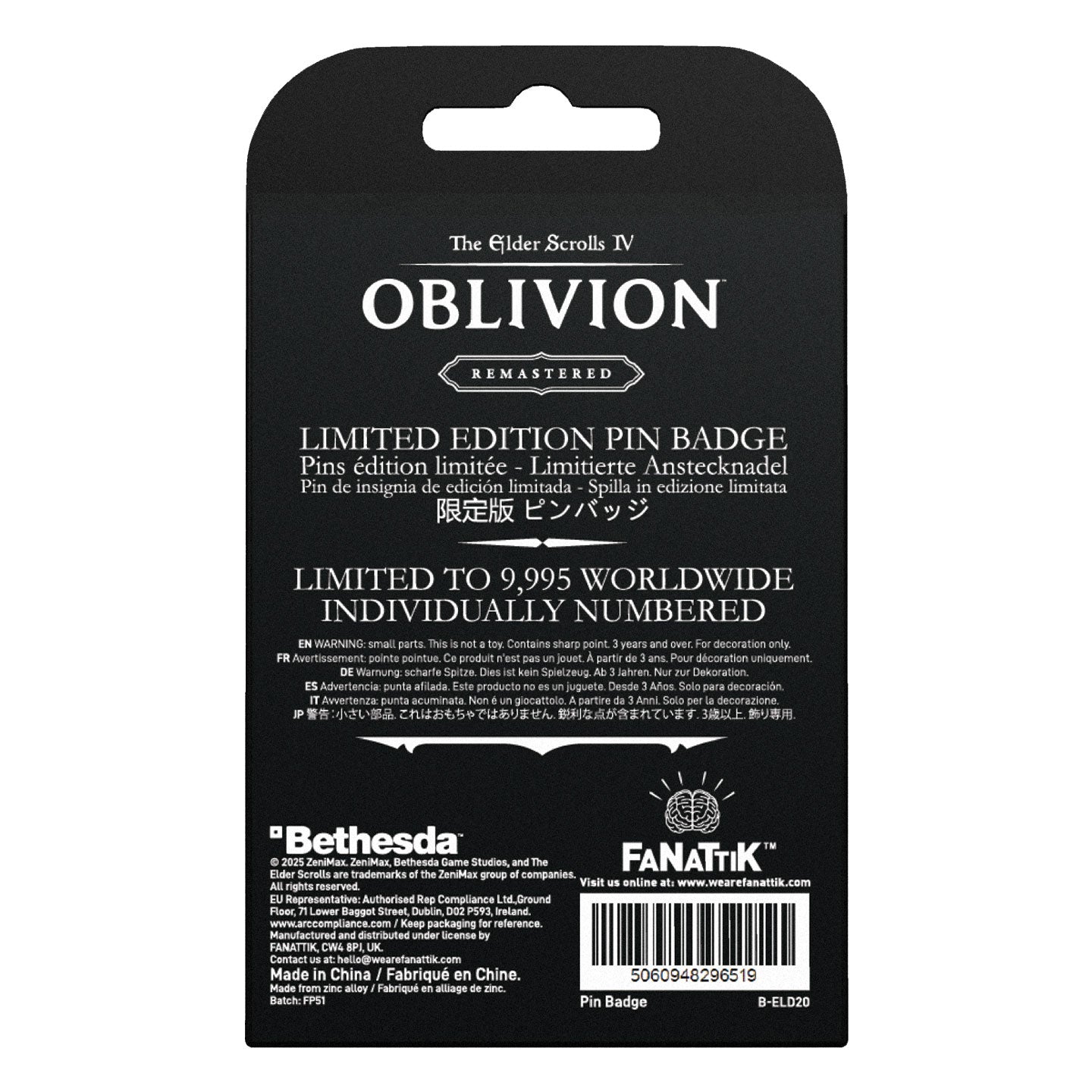 The Elder Scrolls IV: Oblivion 熱狂的なファンピンバッジ（シリアル