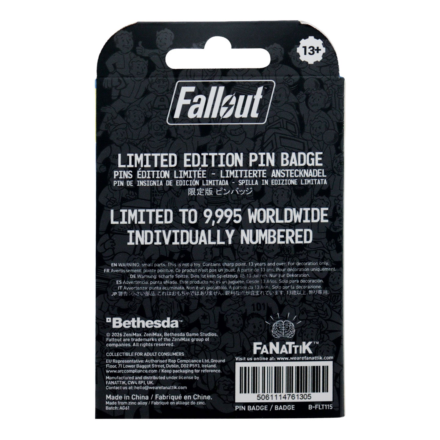 予約商品】Fallout Vault 111 ヒンジ式扉ピンバッジ（シリアルナンバー