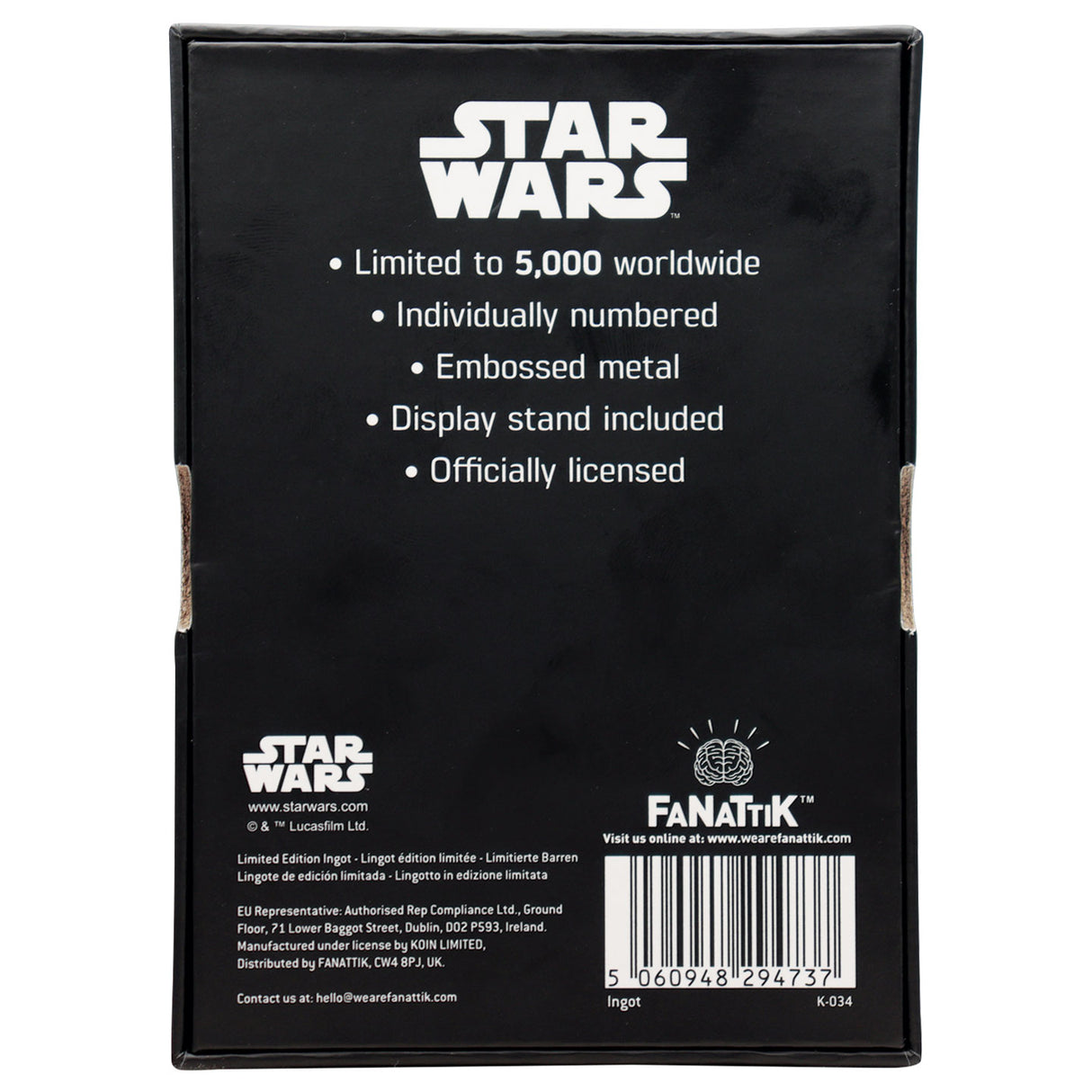 【予約商品】Star Wars ランド・カルリジアン インゴット（シリアルナンバー入り）