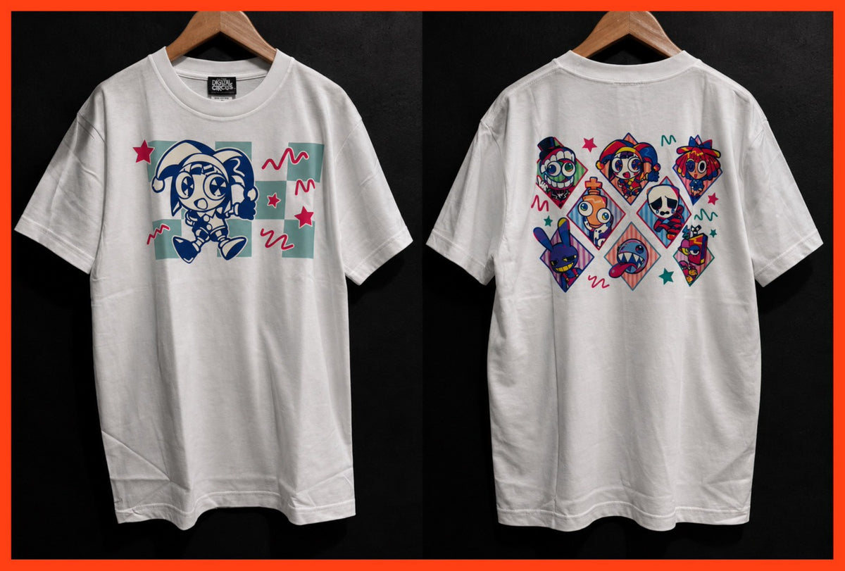 アメイジングデジタルサーカス × 寺田てら ビッグシルエットTシャツ（White/Black）