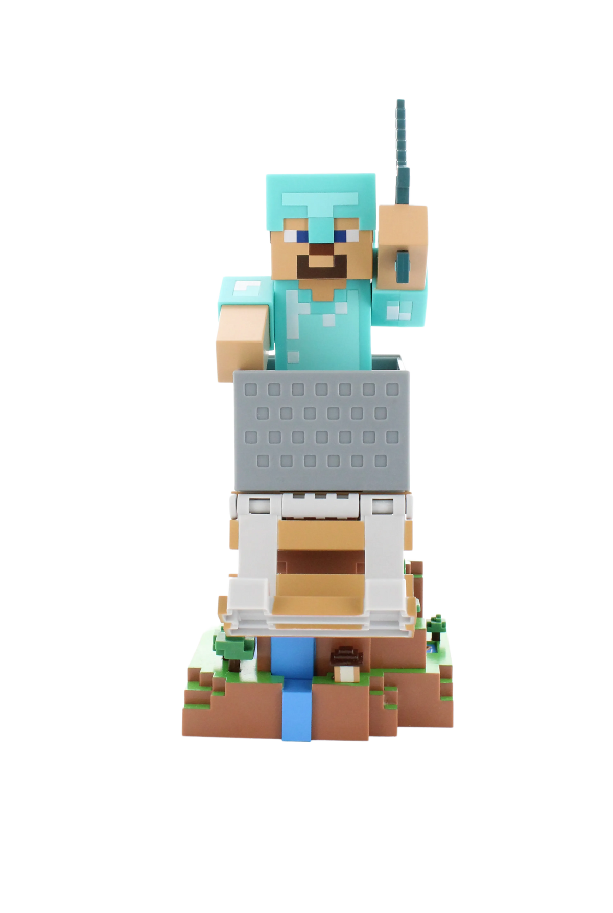 マインクラフト "スティーブ" R.E.S.Tダイヤモンドアーマー ケーブルガイズ コントローラー＆スマホスタンド