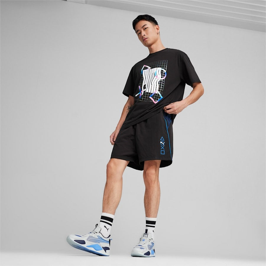 メンズ PUMA x PlayStation エレベーテッド 半袖 Tシャツ PUMA Black