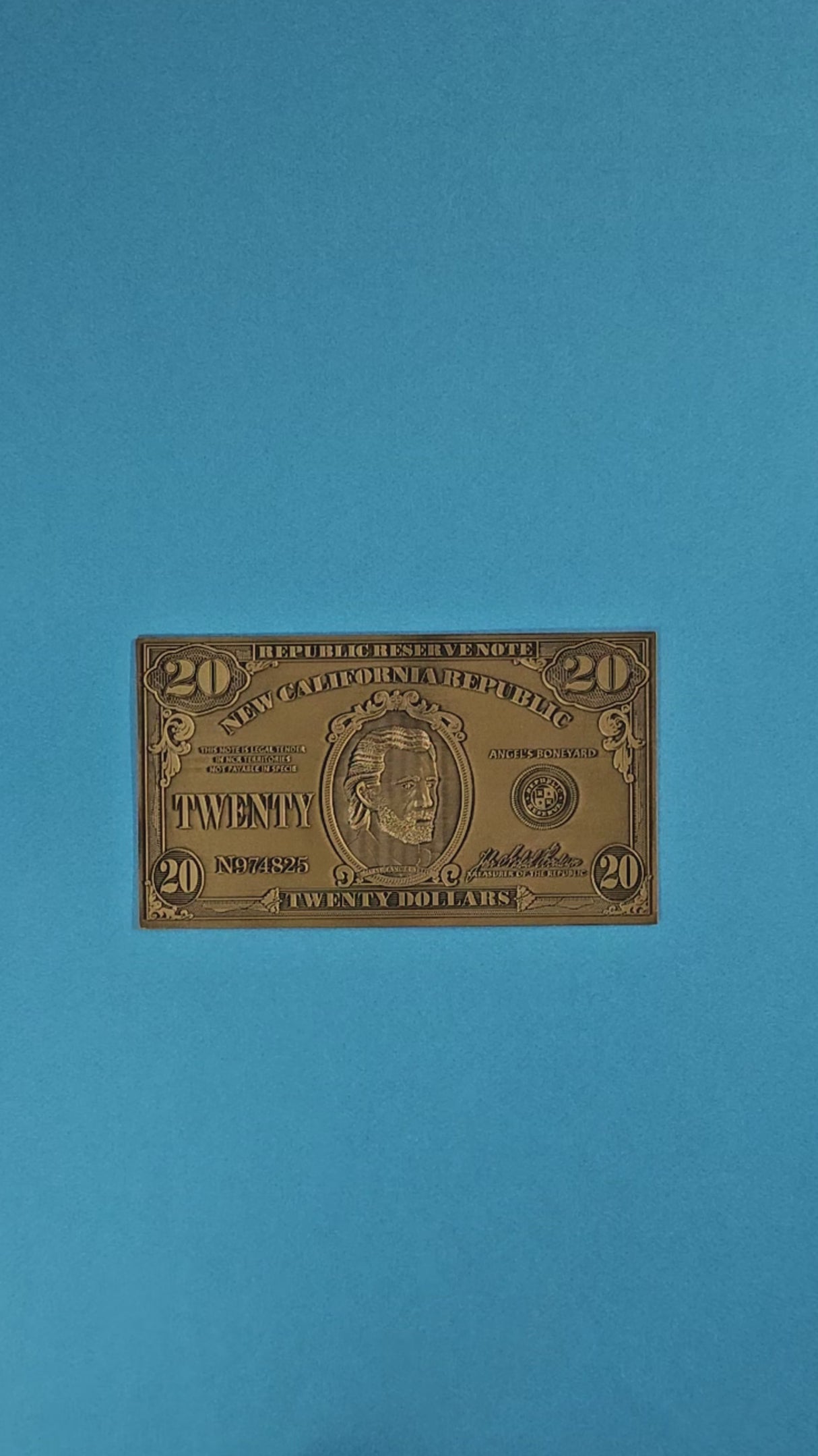 Fallout New Vegas NCR 20ドル紙幣 レプリカ（シリアルナンバー入り）